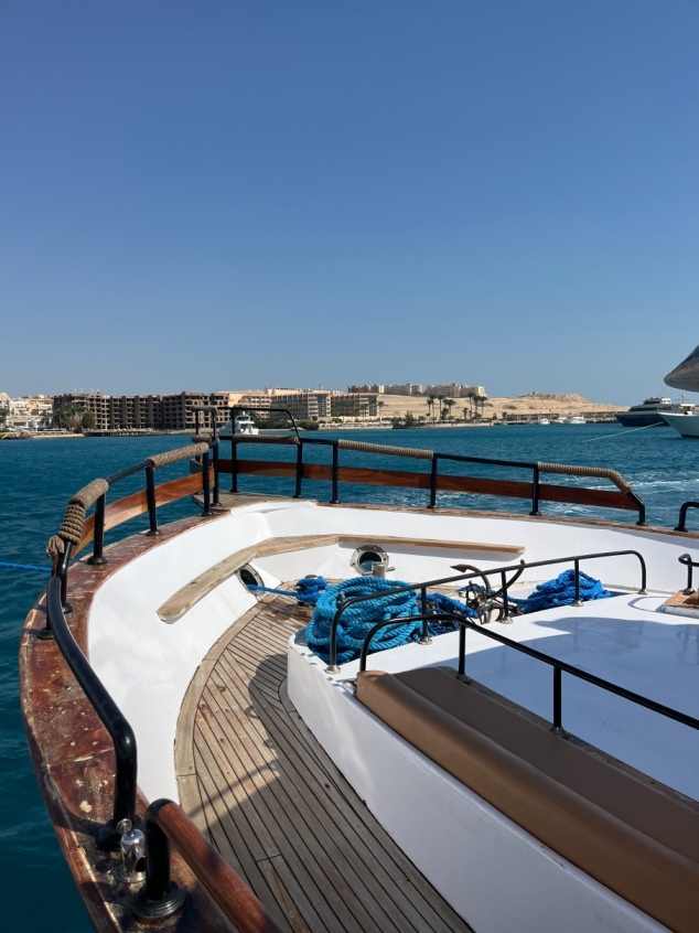 Bow of the boat on the Red Sea, Hurghada, Egypt