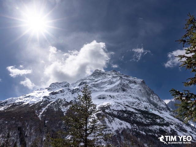 Snowy mountaintops