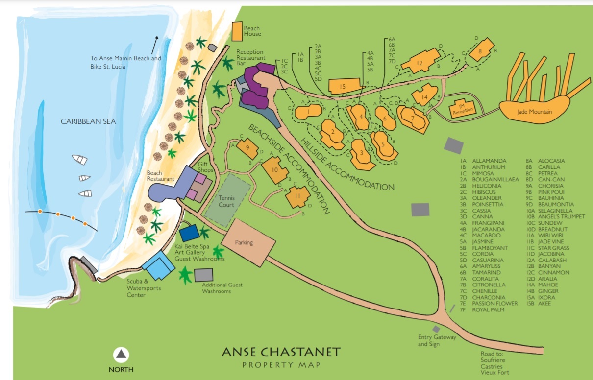 Anse Chastanet Resort Map