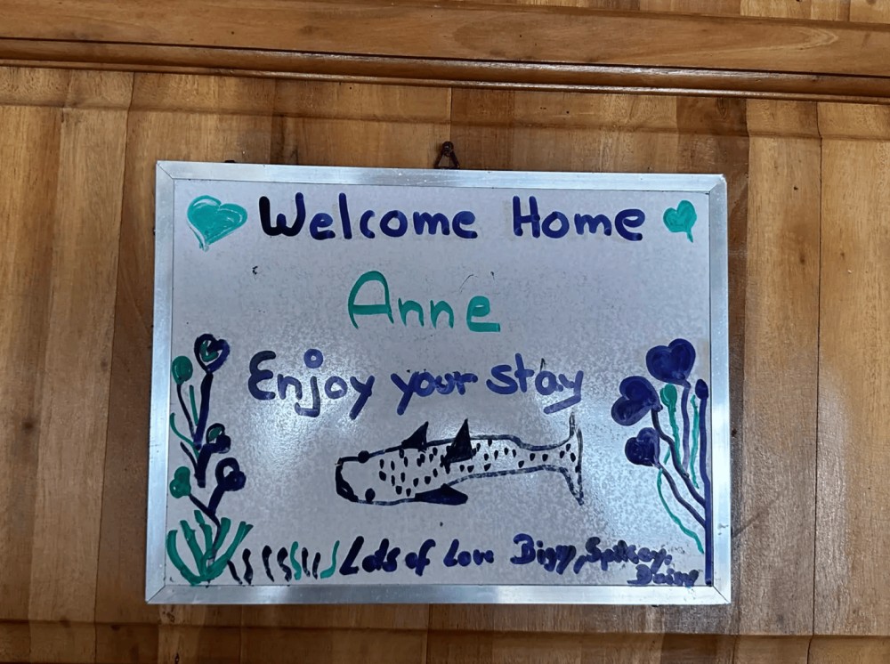 Welcome sign at Amun Ini Beach Resort