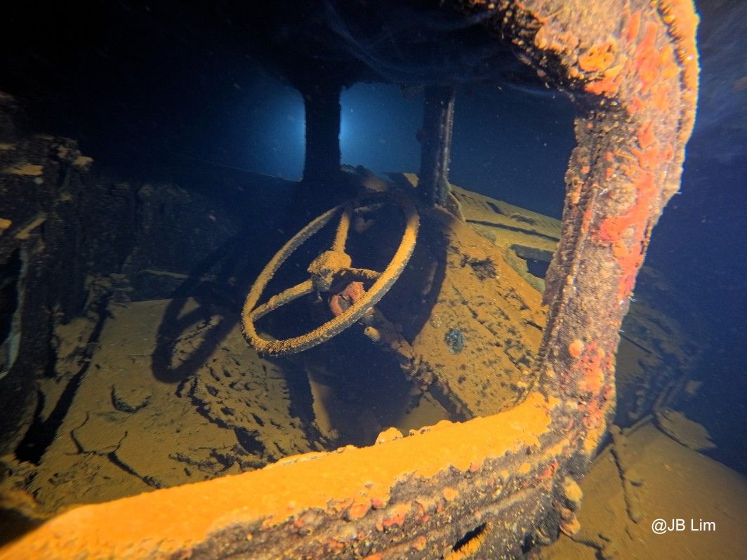 A truk in the hold of the Hoki Maru photographed by JB Lim with a GoPro!