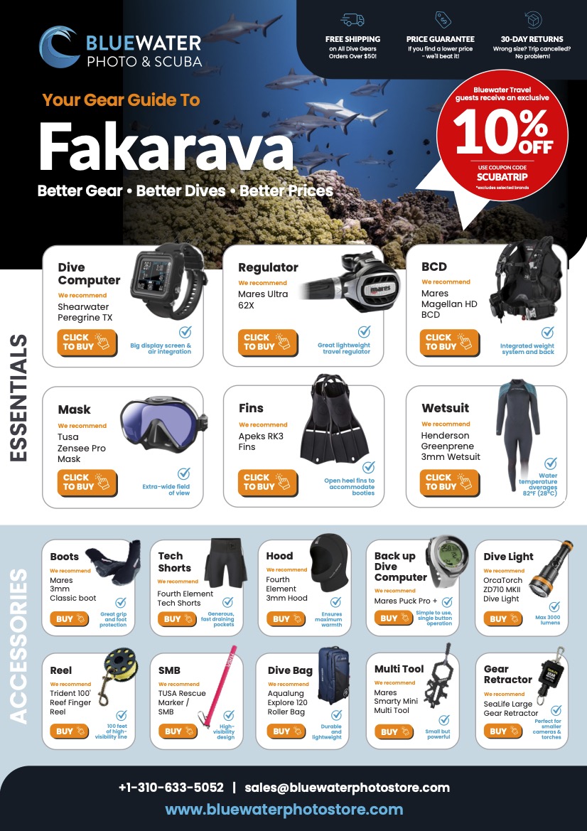 Fakarava Recommended Scuba Gear