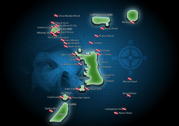 Malapascua Dive Site Map